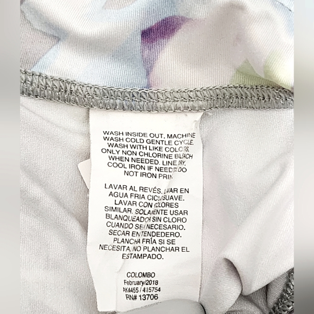 Adidas Active Floral Kids Leggings Capris Size M (10/12) Girls Youth Compression - Picture 7 of 9